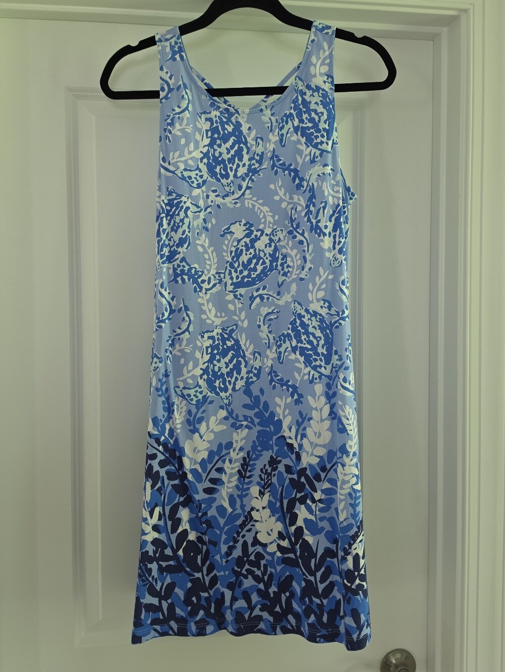 Lilly Pulitzer Blue and White Sleeveless Kristen Swing Dress